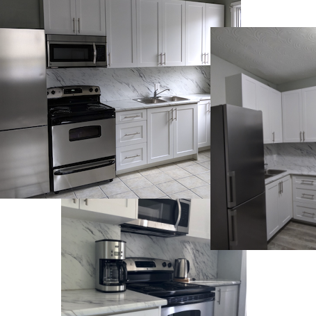 collage of 3 kitchens in 463 St Clarens Ave